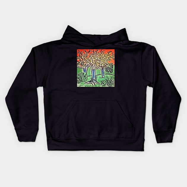 Autumn landscape-Matisse inspired Kids Hoodie by Zamart20